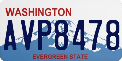 WA license plate AVP8478