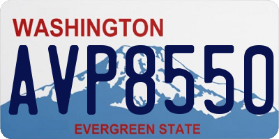WA license plate AVP8550