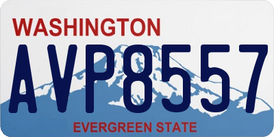 WA license plate AVP8557