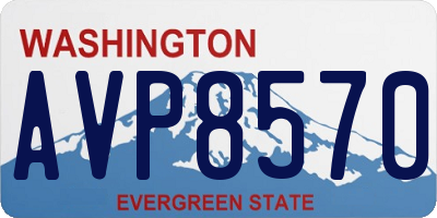 WA license plate AVP8570