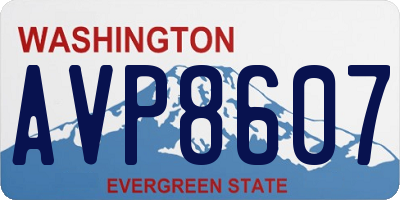WA license plate AVP8607