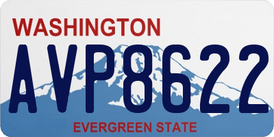 WA license plate AVP8622
