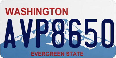 WA license plate AVP8650
