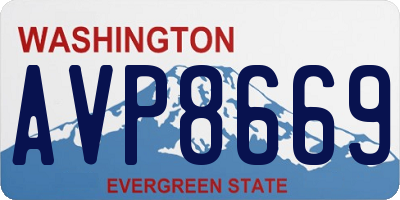 WA license plate AVP8669