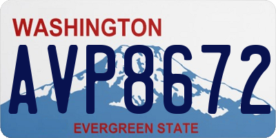 WA license plate AVP8672