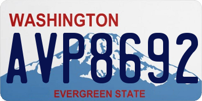 WA license plate AVP8692