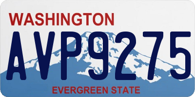 WA license plate AVP9275