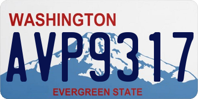 WA license plate AVP9317