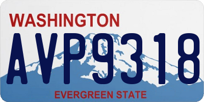 WA license plate AVP9318