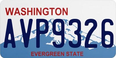 WA license plate AVP9326