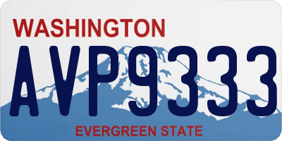 WA license plate AVP9333
