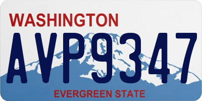 WA license plate AVP9347