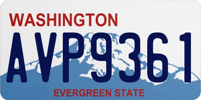 WA license plate AVP9361