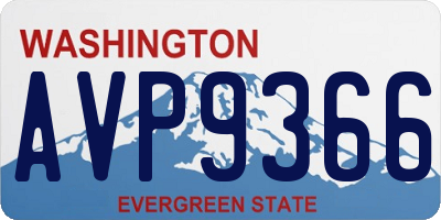 WA license plate AVP9366