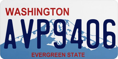 WA license plate AVP9406