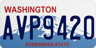 WA license plate AVP9420