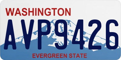 WA license plate AVP9426