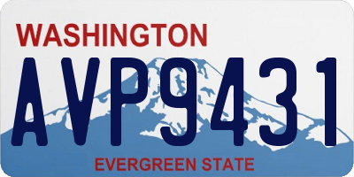 WA license plate AVP9431