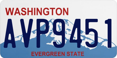 WA license plate AVP9451