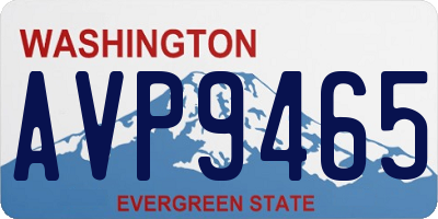 WA license plate AVP9465