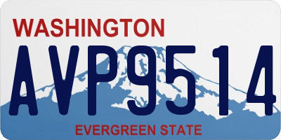 WA license plate AVP9514