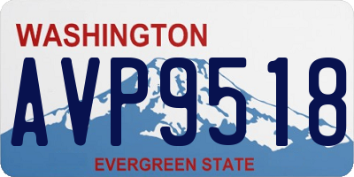WA license plate AVP9518
