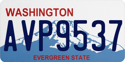 WA license plate AVP9537