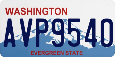 WA license plate AVP9540