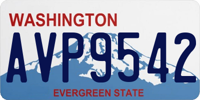 WA license plate AVP9542