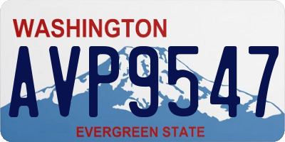 WA license plate AVP9547