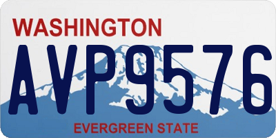 WA license plate AVP9576