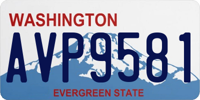 WA license plate AVP9581