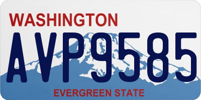 WA license plate AVP9585