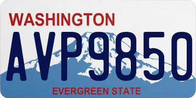 WA license plate AVP9850