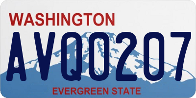 WA license plate AVQ0207