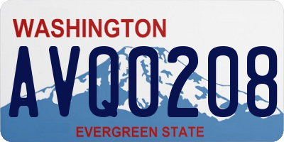 WA license plate AVQ0208