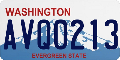 WA license plate AVQ0213