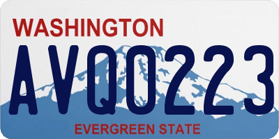 WA license plate AVQ0223