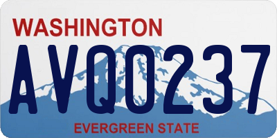 WA license plate AVQ0237