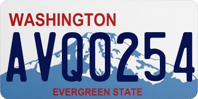 WA license plate AVQ0254