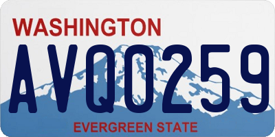 WA license plate AVQ0259