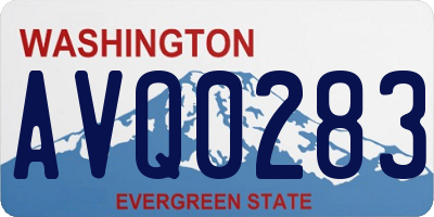 WA license plate AVQ0283
