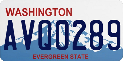 WA license plate AVQ0289