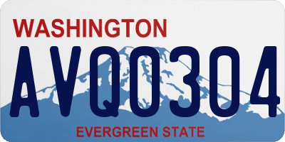 WA license plate AVQ0304