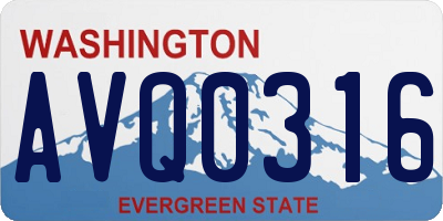 WA license plate AVQ0316