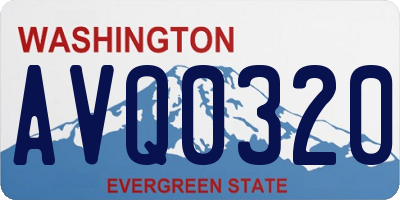 WA license plate AVQ0320