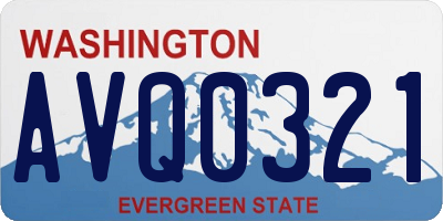 WA license plate AVQ0321