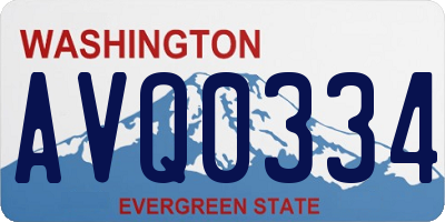 WA license plate AVQ0334