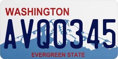 WA license plate AVQ0345
