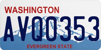 WA license plate AVQ0353